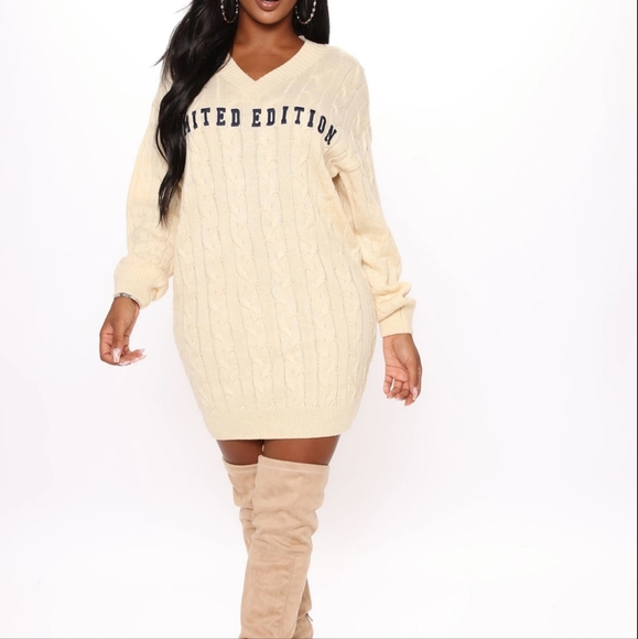 Fashion Nova Sweaters - Cream Cable Knit Sweater | L